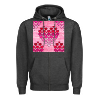 Charcoal Heather valentines day hearts seamless pattern Zipper Hoodie - BundleAndBundleShop