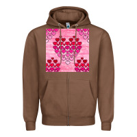 Chestnut valentines day hearts seamless pattern Zipper Hoodie - BundleAndBundleShop