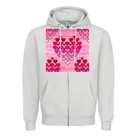 Dove Grey valentines day hearts seamless pattern Zipper Hoodie - BundleAndBundleShop