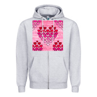 Heather Grey valentines day hearts seamless pattern Zipper Hoodie - BundleAndBundleShop