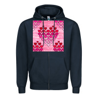 Navy valentines day hearts seamless pattern Zipper Hoodie - BundleAndBundleShop