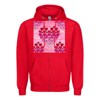 Red valentines day hearts seamless pattern Zipper Hoodie - BundleAndBundleShop