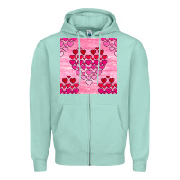 Seafoam valentines day hearts seamless pattern Zipper Hoodie - BundleAndBundleShop
