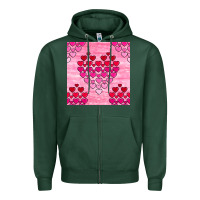 Sports Green valentines day hearts seamless pattern Zipper Hoodie - BundleAndBundleShop