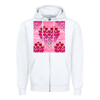 White valentines day hearts seamless pattern Zipper Hoodie - BundleAndBundleShop