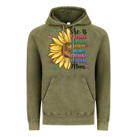 Vintage Olive she is strong fearless warm loving mom Vintage Hoodie - MaliasSmallBusiness