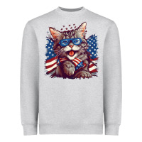 Heather Grey cat4 Heavyweight Sweatshirt - Unal Design
