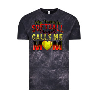 Cloud Black my favorite softball player calls me mom Vintage Tee - Zillion Design Studio