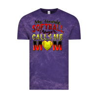 Cloud Purple my favorite softball player calls me mom Vintage Tee - Zillion Design Studio