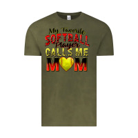 Vintage Olive my favorite softball player calls me mom Vintage Tee - Zillion Design Studio