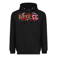 Black valentines day nurse Heavyweight Hoodie - NancyCooperArtShop