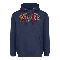 Navy valentines day nurse Heavyweight Hoodie - NancyCooperArtShop