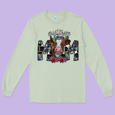 Autism Mom 2 Long Sleeve Tee Designed By Sublimationcraftshop