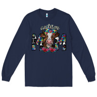 Navy autism mom 2 Long Sleeve Tee - SublimationCraftShop