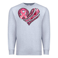 Heather Grey breast cancer awareness heart Premium Sweatshirt - Jasminsmagicworld
