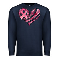 Navy breast cancer awareness heart Premium Sweatshirt - Jasminsmagicworld