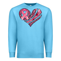 Ocean Blue breast cancer awareness heart Premium Sweatshirt - Jasminsmagicworld