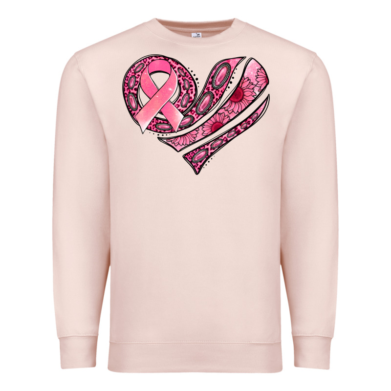 Breast Cancer Awareness Heart Premium Sweatshirt by Jasminsmagicworld | Teevron