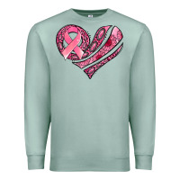 Seafoam breast cancer awareness heart Premium Sweatshirt - Jasminsmagicworld