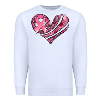 White breast cancer awareness heart Premium Sweatshirt - Jasminsmagicworld
