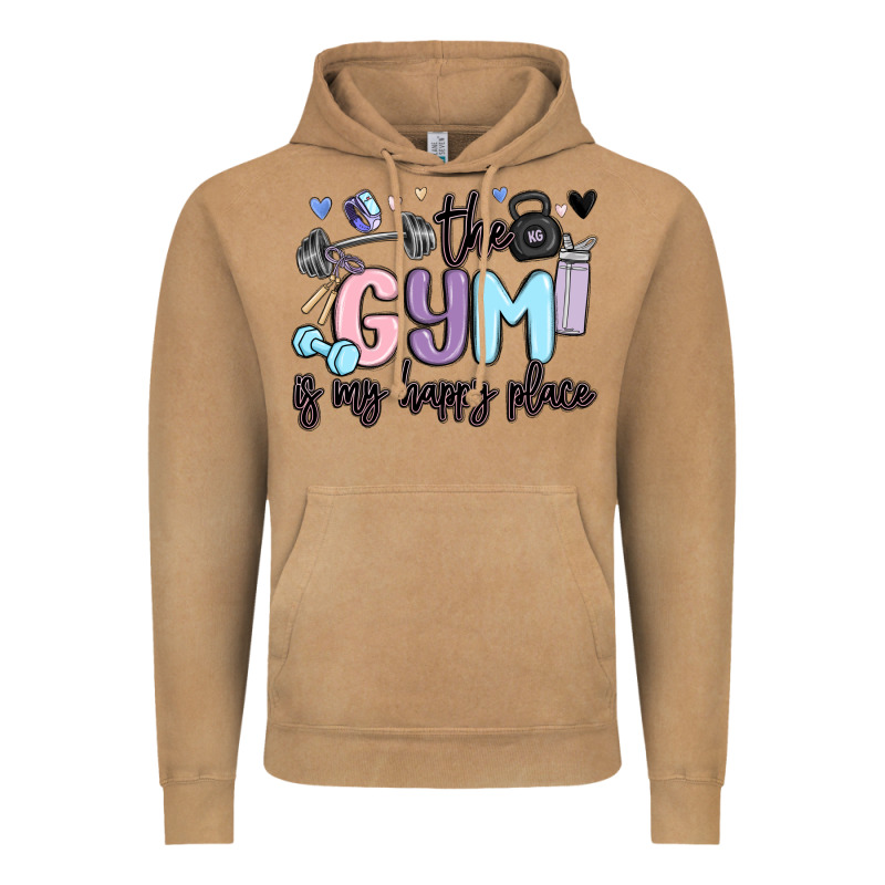 The Gym Is My Happy Place Vintage Hoodie by MaliasSmallBusiness | Teevron