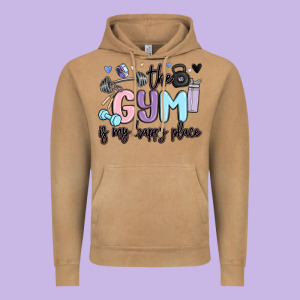 The Gym Is My Happy Place Vintage Hoodie Designed By Maliassmallbusiness