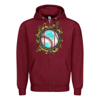 Burgundy baseball gemstone sunflower Zipper Hoodie - JahusDesignShop