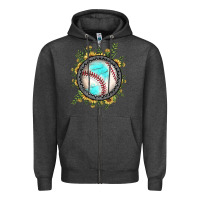 Charcoal Heather baseball gemstone sunflower Zipper Hoodie - JahusDesignShop