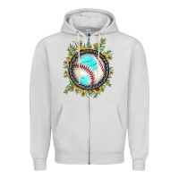 Baseball Gemstone Sunflower Zipper Hoodie | Teevron