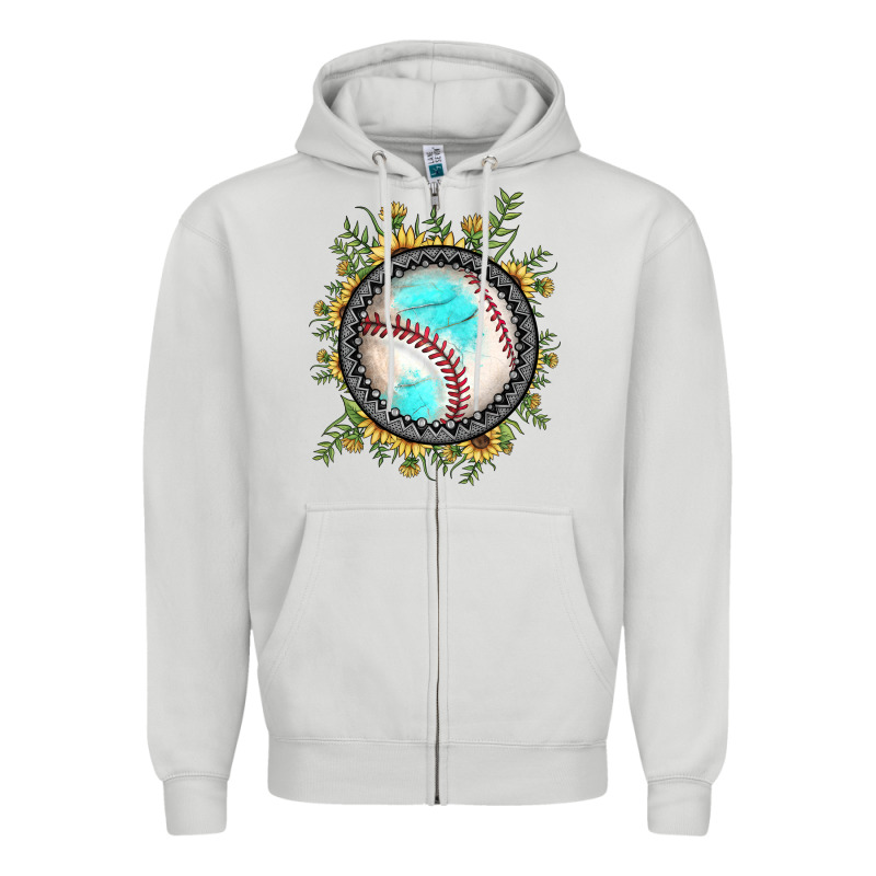 Baseball Gemstone Sunflower Zipper Hoodie by JahusDesignShop | Teevron