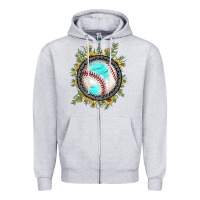 Heather Grey baseball gemstone sunflower Zipper Hoodie - JahusDesignShop