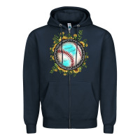 Navy baseball gemstone sunflower Zipper Hoodie - JahusDesignShop