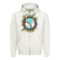 Oatmeal Heather baseball gemstone sunflower Zipper Hoodie - JahusDesignShop