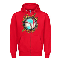 Red baseball gemstone sunflower Zipper Hoodie - JahusDesignShop