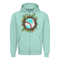 Seafoam baseball gemstone sunflower Zipper Hoodie - JahusDesignShop