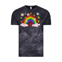 Cloud Black pride rainbow with daisy and butterfly Vintage Tee - texasbilliewilder