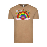 Vintage Coffee pride rainbow with daisy and butterfly Vintage Tee - texasbilliewilder