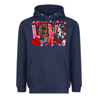 Navy valentines day love nurse Heavyweight Hoodie - NancyCooperArtShop
