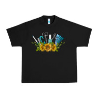 Black nail tools with sunflower Urban Heavy Tee - BarkalooDesign