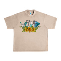 French Oak nail tools with sunflower Urban Heavy Tee - BarkalooDesign