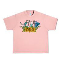 Salmon nail tools with sunflower Urban Heavy Tee - BarkalooDesign