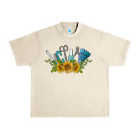 Sandshell nail tools with sunflower Urban Heavy Tee - BarkalooDesign