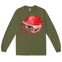 Army Green red softball helmet fa element Long Sleeve Tee - FaDigitalArtStudio