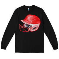 Black red softball helmet fa element Long Sleeve Tee - FaDigitalArtStudio