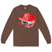 Chestnut red softball helmet fa element Long Sleeve Tee - FaDigitalArtStudio