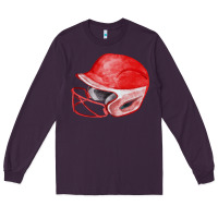 Plum red softball helmet fa element Long Sleeve Tee - FaDigitalArtStudio