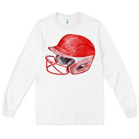 White red softball helmet fa element Long Sleeve Tee - FaDigitalArtStudio