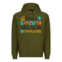 Army Green Being a Grandma Makes My Life Complete Premium Hoodie - MaliasSmallBusiness