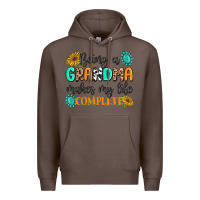 Coffee Being a Grandma Makes My Life Complete Premium Hoodie - MaliasSmallBusiness