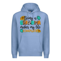 Colony Blue Being a Grandma Makes My Life Complete Premium Hoodie - MaliasSmallBusiness